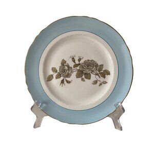 Crown Staffordshire Salad Plate Gray Blossoms Blue Replacement Vintage